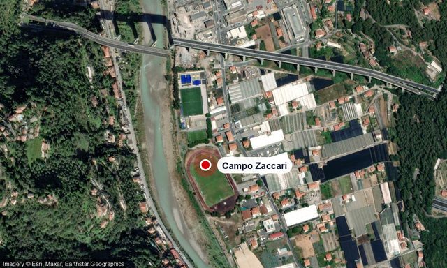 Mappa con la posizione del Campo Zaccari in Via Braie 243 a Camporosso